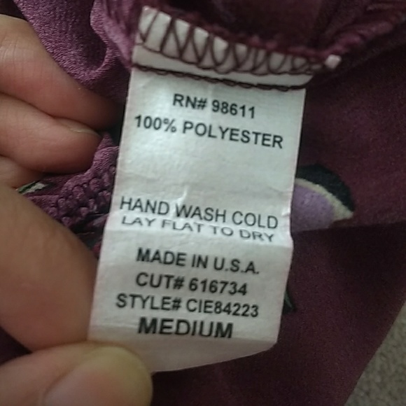 EUC Eight Sixty Floral Peplum Burgundy Collar Top - Picture 6 of 7